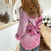 Faith Hope Love Butterfly Ribbon Personalised Women Casual Shirt