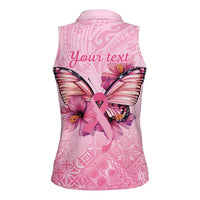 Faith Hope Love Butterfly Ribbon Personalised Women Sleeveless Polo Shirt LT9 - Polynesian Pride