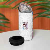 Custom New Zealand Aotearoa 4 in 1 Can Cooler Tumbler Pink Maori Paua Shell Indigenous LT9 - Polynesian Pride