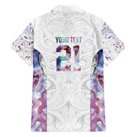 Custom New Zealand Aotearoa Family Matching Off Shoulder Short Dress and Hawaiian Shirt Pink Maori Paua Shell Indigenous LT9 - Polynesian Pride