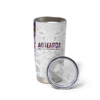 Custom New Zealand Aotearoa Tumbler Cup Pink Maori Paua Shell Indigenous - Polynesian Pride