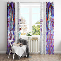 Custom New Zealand Aotearoa Window Curtain Pink Maori Paua Shell Indigenous - Polynesian Pride