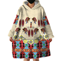 Papua Batik Motif Bird Of Paradise and Native Papuan Shield Wearable Blanket Hoodie LT9 - Polynesian Pride