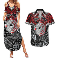 Aotearoa and Australia Couples Matching Summer Maxi Dress and Hawaiian Shirt New Zealand Honour The Treaty Ake!Ake!Ake! LT9 Red - Polynesian Pride