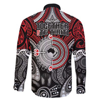 Aotearoa and Australia Family Matching Long Sleeve Bodycon Dress and Hawaiian Shirt New Zealand Honour The Treaty Ake!Ake!Ake! LT9 - Polynesian Pride