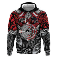 Aotearoa and Australia Hoodie New Zealand Honour The Treaty Ake!Ake!Ake! LT9 Pullover Hoodie Red - Polynesian Pride