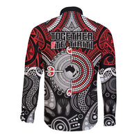 Aotearoa and Australia Long Sleeve Button Shirt New Zealand Honour The Treaty Ake!Ake!Ake! LT9 - Polynesian Pride