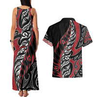 Koru Fern New Zealand Couples Matching Tank Maxi Dress and Hawaiian Shirt Maori Tribal Pattern LT9 - Polynesian Pride