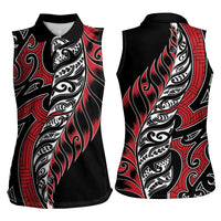 Koru Fern New Zealand Women Sleeveless Polo Shirt Maori Tribal Pattern LT9 - Polynesian Pride