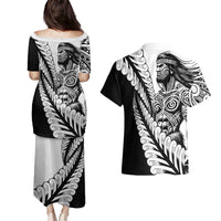 Koru Fern New Zealand Maori Tribal Warrior Couples Matching Puletasi and Hawaiian Shirt LT9 - Polynesian Pride