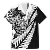 Koru Fern New Zealand Maori Tribal Warrior Family Matching Mermaid Dress and Hawaiian Shirt LT9 Dad's Shirt - Short Sleeve Black - Polynesian Pride