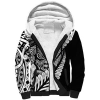 Koru Fern New Zealand Maori Tribal Warrior Sherpa Hoodie LT9 Unisex Black - Polynesian Pride