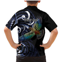 New Zealand Kea Bird Personalised Family Matching Mermaid Dress and Hawaiian Shirt Maori Tribal Koru Art LT9 - Polynesian Pride