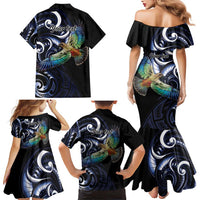 New Zealand Kea Bird Personalised Family Matching Mermaid Dress and Hawaiian Shirt Maori Tribal Koru Art LT9 - Polynesian Pride