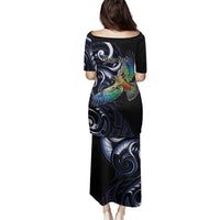 New Zealand Kea Bird Personalised Family Matching Puletasi and Hawaiian Shirt Maori Tribal Koru Art LT9 - Polynesian Pride