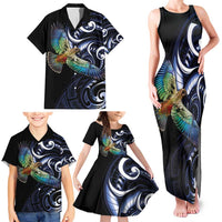 New Zealand Kea Bird Personalised Family Matching Tank Maxi Dress and Hawaiian Shirt Maori Tribal Koru Art LT9 - Polynesian Pride