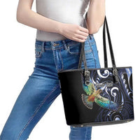 New Zealand Kea Bird Personalised Leather Tote Bag Maori Tribal Koru Art LT9 - Polynesian Pride