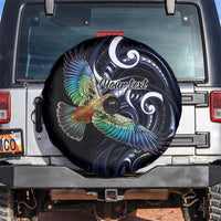 New Zealand Kea Bird Personalised Spare Tire Cover Maori Tribal Koru Art LT9 Blue - Polynesian Pride