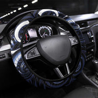 New Zealand Kea Bird Steering Wheel Cover Maori Tribal Koru Art LT9 Universal Fit Blue - Polynesian Pride