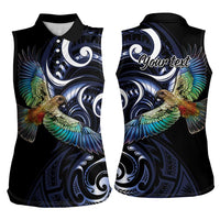 New Zealand Kea Bird Personalised Women Sleeveless Polo Shirt Maori Tribal Koru Art LT9 - Polynesian Pride