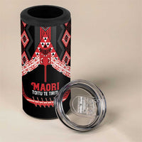 Toitu Te Tiriti Waitangi 4 in 1 Can Cooler Tumbler Black Wharenui House LT9 - Polynesian Pride