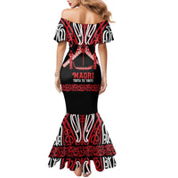 Toitu Te Tiriti Waitangi Family Matching Mermaid Dress and Hawaiian Shirt Black Wharenui House LT9 - Polynesian Pride