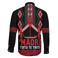 Toitu Te Tiriti Waitangi Family Matching Short Sleeve Bodycon Dress and Hawaiian Shirt Black Wharenui House LT9 - Polynesian Pride