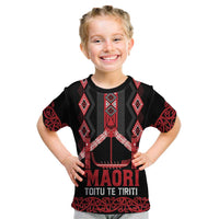 Toitu Te Tiriti Waitangi Kid T Shirt Black Wharenui House - Polynesian Pride