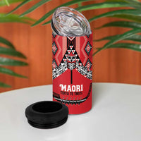 Toitu Te Tiriti Waitangi 4 in 1 Can Cooler Tumbler Red Wharenui House LT9 - Polynesian Pride