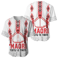 Toitu Te Tiriti Waitangi Baseball Jersey White Wharenui House - Polynesian Pride
