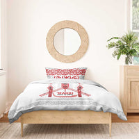 Toitu Te Tiriti Waitangi Bedding Set White Wharenui House - Polynesian Pride