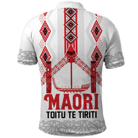 Toitu Te Tiriti Waitangi Polo Shirt White Wharenui House - Polynesian Pride