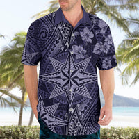 Vintage Tonga Tribal Ngatu Pattern Hawaiian Shirt With Pacific Floral Pink Art