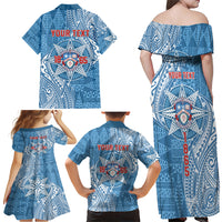 Personalised Tonga Apifo'ou College Family Matching Off Shoulder Maxi Dress and Hawaiian Shirt Since 1865 Special Kupesi Pattern LT9 - Polynesian Pride