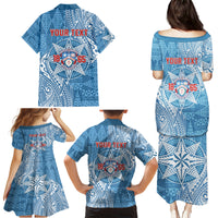 Personalised Tonga Apifo'ou College Family Matching Puletasi and Hawaiian Shirt Since 1865 Special Kupesi Pattern LT9 - Polynesian Pride