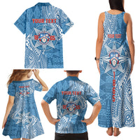Personalised Tonga Apifo'ou College Family Matching Tank Maxi Dress and Hawaiian Shirt Since 1865 Special Kupesi Pattern LT9 - Polynesian Pride
