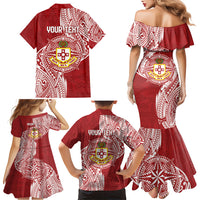 Personalised Kolisi Tonga Atele 142nd Anniversary Family Matching Mermaid Dress and Hawaiian Shirt Special Kupesi Pattern LT9 - Polynesian Pride