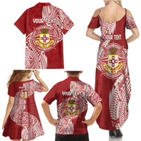 Personalised Kolisi Tonga Atele 142nd Anniversary Family Matching Summer Maxi Dress and Hawaiian Shirt Special Kupesi Pattern LT9 - Polynesian Pride