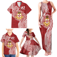 Personalised Kolisi Tonga Atele 142nd Anniversary Family Matching Tank Maxi Dress and Hawaiian Shirt Special Kupesi Pattern LT9 - Polynesian Pride