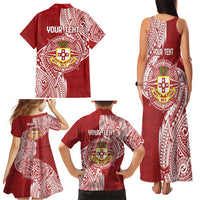 Personalised Kolisi Tonga Atele 142nd Anniversary Family Matching Tank Maxi Dress and Hawaiian Shirt Special Kupesi Pattern LT9 - Polynesian Pride