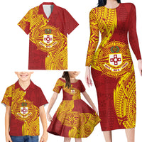 Personalised Kolisi Tonga Atele Family Matching Long Sleeve Bodycon Dress and Hawaiian Shirt Since 1882 Simple Ngatu Pattern LT9 - Polynesian Pride