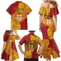 Personalised Kolisi Tonga Atele Family Matching Mermaid Dress and Hawaiian Shirt Since 1882 Simple Ngatu Pattern LT9 - Polynesian Pride
