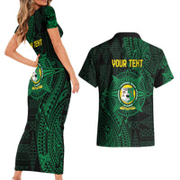Personalised Tonga Liahona High School 76th Anniversary Couples Matching Short Sleeve Bodycon Dress and Hawaiian Shirt Special Kupesi Pattern LT9 - Polynesian Pride