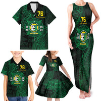 Personalised Tonga Liahona High School 76th Anniversary Family Matching Tank Maxi Dress and Hawaiian Shirt Special Kupesi Pattern LT9 - Polynesian Pride
