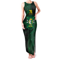 Personalised Tonga Liahona High School 76th Anniversary Family Matching Tank Maxi Dress and Hawaiian Shirt Special Kupesi Pattern LT9 Mom's Dress Green - Polynesian Pride