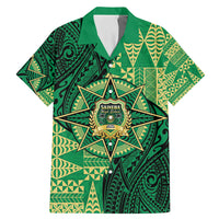 Personalised Tonga Saineha High School Family Matching Mermaid Dress and Hawaiian Shirt Since 1978 Special Kupesi Pattern LT9 Dad's Shirt - Short Sleeve Green - Polynesian Pride