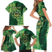 Personalised Tonga Saineha High School Family Matching Short Sleeve Bodycon Dress and Hawaiian Shirt Since 1978 Special Kupesi Pattern LT9 - Polynesian Pride