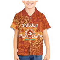 Personalised Tonga Tailulu College Family Matching Mermaid Dress and Hawaiian Shirt Since 1967 Special Kupesi Pattern Version 1 LT9 Son's Shirt Gold - Polynesian Pride