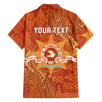 Personalised Tonga Tailulu College Family Matching Off Shoulder Short Dress and Hawaiian Shirt Since 1967 Special Kupesi Pattern Version 1 LT9 - Polynesian Pride