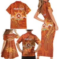 Personalised Tonga Tailulu College Family Matching Short Sleeve Bodycon Dress and Hawaiian Shirt Since 1967 Special Kupesi Pattern Version 1 LT9 - Polynesian Pride